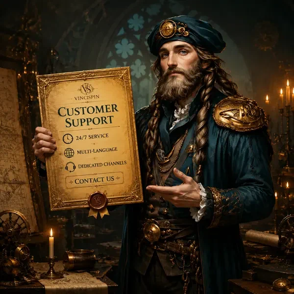Maestro renacentista presentando certificado de atención al cliente de VinciSpin en taller iluminado por velas
